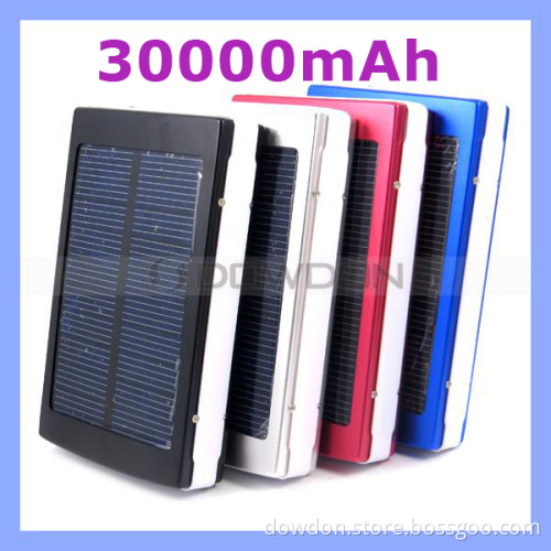 High Capacity 30000mAh Dual USB Solar Power Bank Charger for iPhone/iPad/Samsung Mobile Phones
